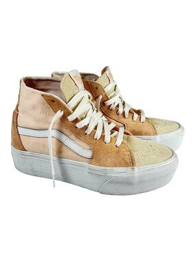 Vans Sk8-Hi Tapered Stackform Pink Peach Colorblock Platform Sneakers Sz 8.5